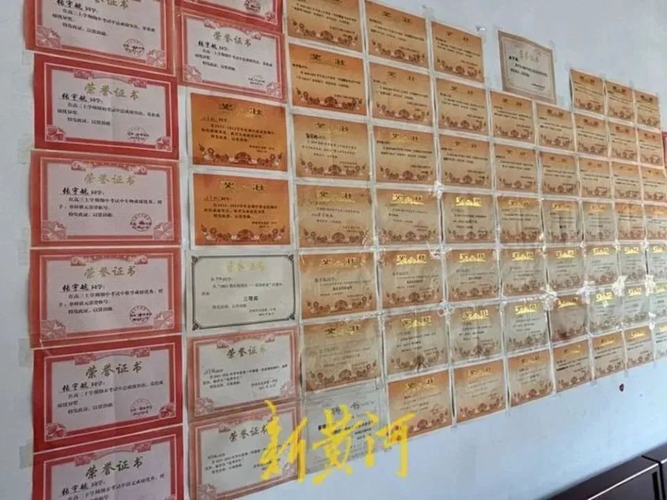 大工新生奖状墙感动网友！