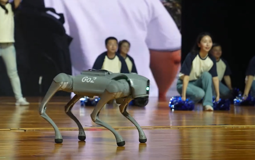 “老师，您的舞蹈搭子已上线！”“庆祝中华全国总工会成立100周年”大连理工大学教职工全健排舞展演现场，老师们与智能机器人共舞，一起向快乐出发！